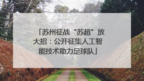 苏州征战“苏超”放大招：公开征集人工智能技术助力足球队